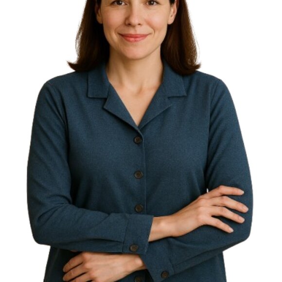 Maggie Barnes Button Down Shirt Blouse Jacket Size 32W - Picture 1 of 9